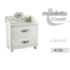 MOBILETTO 2 CASSETTI LEGNO PORTA OGGETTI COMODINO ROSE 30X19X25CM BIANCO 574665