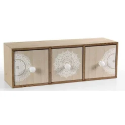 MOBILETTO CASSETTIERA PORTA GIOIE OGGETTI TRUCCHI LEGNO INDIAN 33X11X11CM 748356