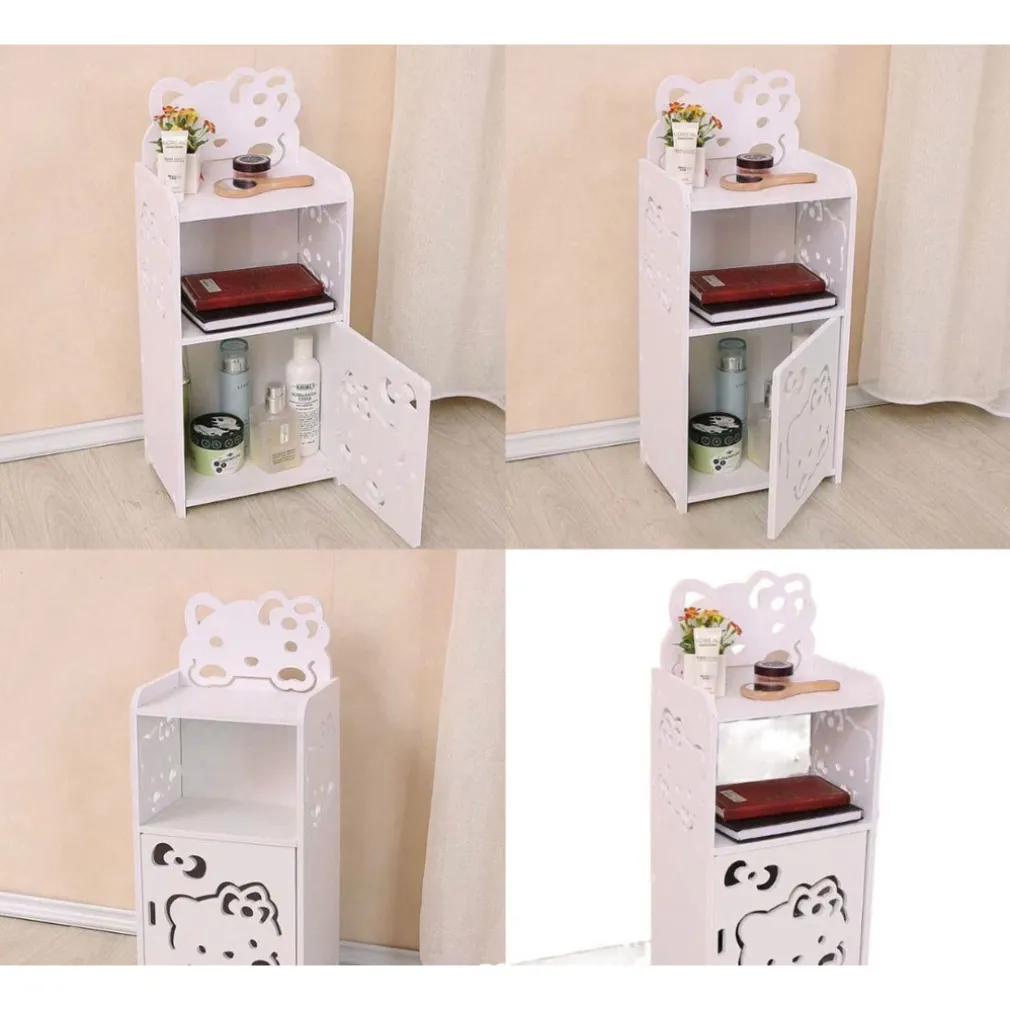 MOBILETTO DESIGN GATTO KITTY LEGNO COMODINO MODERNO PORTAOGGETTI SOGGIORNO CAMERA BAMBINI