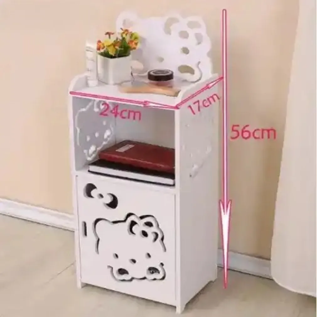 MOBILETTO DESIGN GATTO KITTY LEGNO COMODINO MODERNO PORTAOGGETTI SOGGIORNO CAMERA BAMBINI