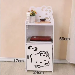 MOBILETTO DESIGN GATTO KITTY LEGNO COMODINO MODERNO PORTAOGGETTI SOGGIORNO CAMERA BAMBINI