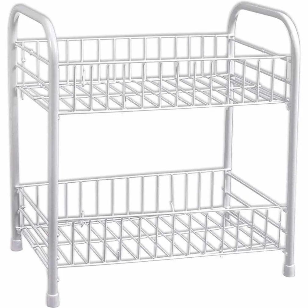 MOBILETTO IN METALLO PORTA OGGETTI 2 RIPIANI BIANCO SCAFFALE BAGNO 32X36CM 52530