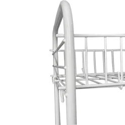 MOBILETTO IN METALLO PORTA OGGETTI 2 RIPIANI BIANCO SCAFFALE BAGNO 32X36CM 52530