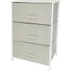 MOBILETTO MULTIUSO CON 3 CASSETTI IN TESSUTO BEIGE DESIGN SALVASPAZIO CASA H73X45X30CM
