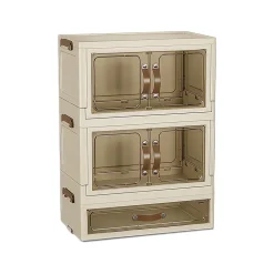 MOBILETTO ORGANIZER PIEGHEVOLE A 2 RIPIANI CON CASSETTO ARMADIETTO DA SCRIVANIA CAMERA