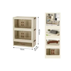 MOBILETTO ORGANIZER PIEGHEVOLE A 2 RIPIANI CON CASSETTO ARMADIETTO DA SCRIVANIA CAMERA