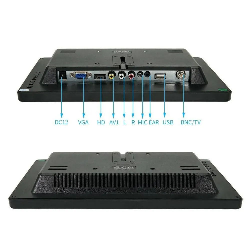MONITOR HDMI VGA SCHERMO LCD TFT 13.3 POLLICI 1080P ALTOPARLANTE BNC USB RCA