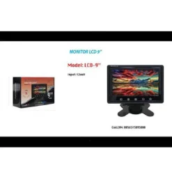 MONITOR PER VIDEOSORVEGLIANZA TELECAMERA AUTO LCD 9 POLLICI 12V MAXTECH LCD-9