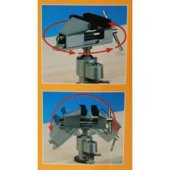 MORSA DA BANCO BASE GIREVOLE SNODABILE APERTURA MASSIMA 50MM FISSAGGIO MORSETTO