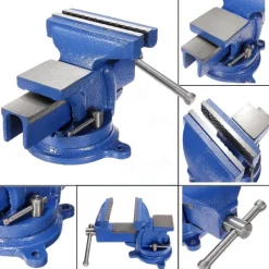 MORSA DA BANCO GIREVOLE 75 mm GANASCE INCUDINE PROFESSIONALE IN GHISA E ACCIAIO