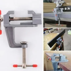 MORSETTO MINI MORSA SUPPORTO REGOLABILE GIREVOLE METALLO LAMPADA TAVOLO PERNO