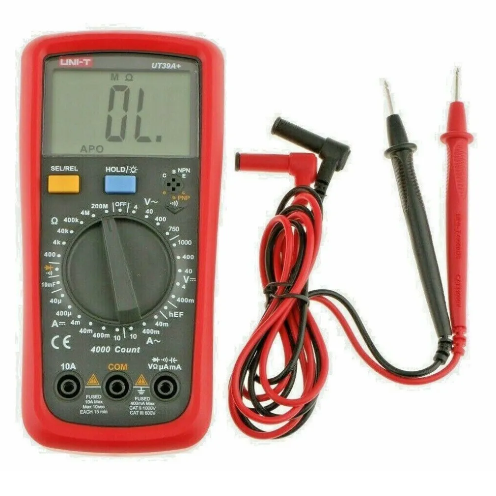 MULTIMETRO TESTER DIGITALE PROFESSIONALE VOLT AMPERE FARAD PUNTALI UT39A+