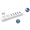 MULTIPRESA 2 PRESE UNIVERSALI + 4 BIPASSO 10/16A SPINA 10A CAVO 1.5 METRI 80084