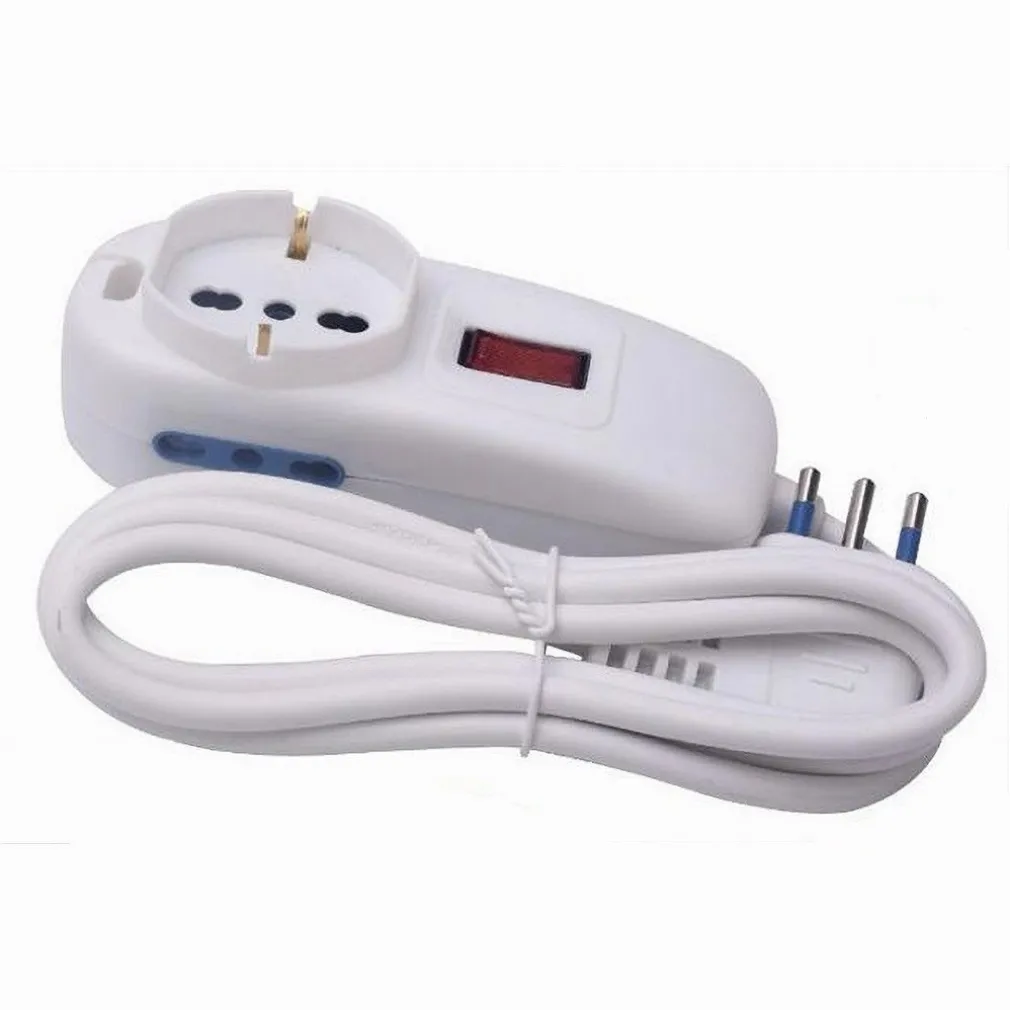 MULTIPRESA 1 USCITE UNIVERSALI+2 BIPASSO 10/16A SPINA 10A CAVO 1.5MT BIANCO 80187N