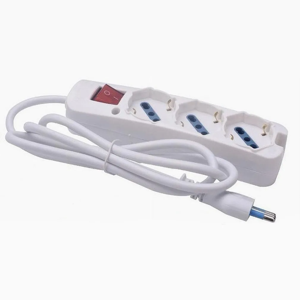 MULTIPRESA 3 USCITE UNIVERSALI INTERRUTTORE LUMINOSO SPINA 16A CAVO 1.5MT 80178N