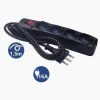 MULTIPRESA 4 USCITE UNIVERSALI SCHUKO SPINA 16A CAVO 1.5MT NERO INTERRUTORE 80097N