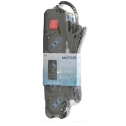 MULTIPRESA 4 USCITE UNIVERSALI SCHUKO SPINA 16A CAVO 1.5MT NERO INTERRUTORE 80097N