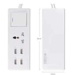 MULTIPRESA CIABATTA ELETTRICA CON 1 PRESE UNIVERSALI 4 USB CON INTERRUTTORE