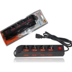 MULTIPRESA CIABATTA PRESA UPS 12 POSTI 4 SHUKO 8 BIPASSO INTERRUTTORE ON/OFF AT-12