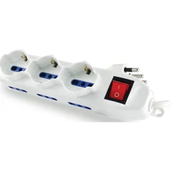 MULTIPRESA CIABATTA SCARPETTA 9 POSTI CON TASTO INTERRUTTORE ON/OFF 16A 6+3SHUKO