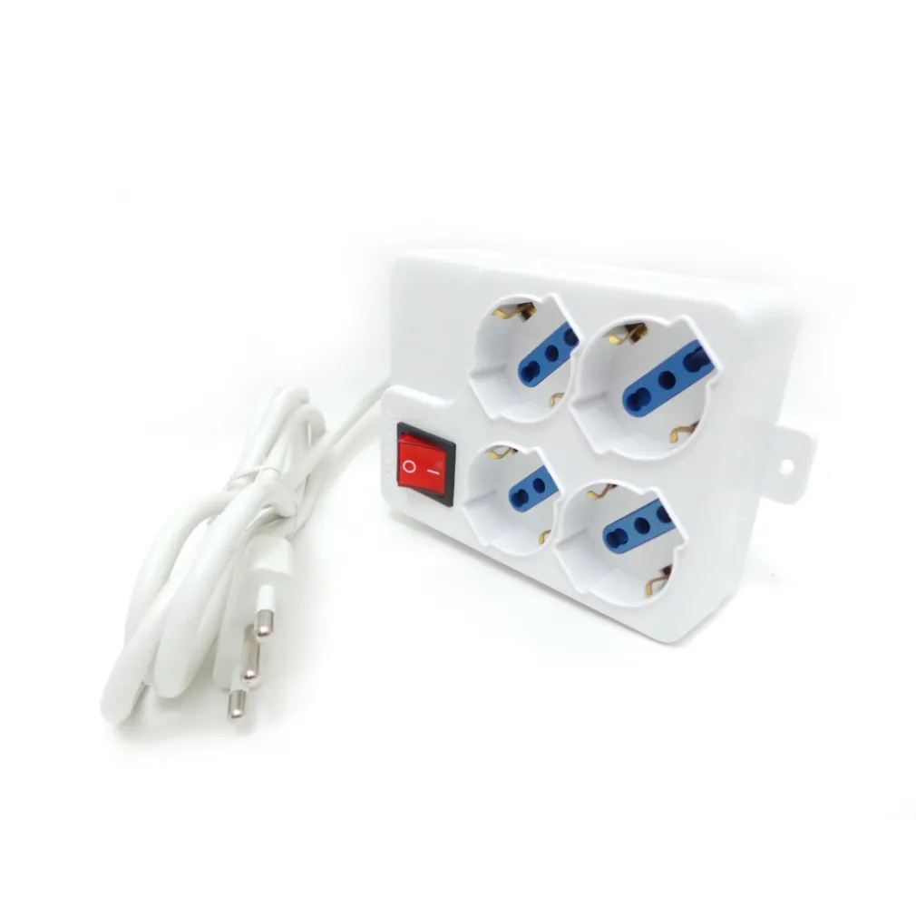 Multipresa di corrente per 4 Posti Schuko con protezione + interruttore