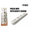 MULTIPRESA INTELLIGENTE CORRENTE WIFI DOMOTICA ANDROID IOS 4 USB 16A 3680W TY1912