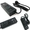 MULTIPRESA PRESA UNIVERSALE 2 SPINE UK ITA 4 USB 2.1A 1A 5V INTERRUTTORE NERO