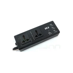 MULTIPRESA PRESA UNIVERSALE 2 SPINE UK ITA 4 USB 2.1A 1A 5V INTERRUTTORE NERO