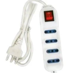 MULTIPRESA SCARPETTA CIABATTA ELETTRICA 4 POSTI 10/16A BIPASSO CON INTERRUTTORE