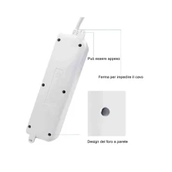 MULTIPRESA SCARPETTA CIABATTA ELETTRICA 4 POSTI 10/16A BIPASSO CON INTERRUTTORE