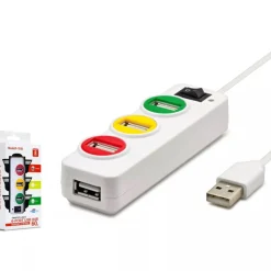 MULTIPRESA SCARPETTA HUB 4 PORTE USB 2.0 CON INTERRUTTORE TRASFERIMENTO DATI 1TB