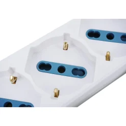 MULTIPRESA SHUKO BIPASSO 10 E 16 AMP 6 POSTI CIABATTA ELETTRICA CON INTERRUTTORE