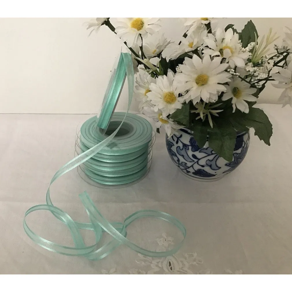 NASTRO ORGANZA DOPPIO RASO 6 MM ROTOLO BOBINA 23M DECORAZIONI FAI DA TE