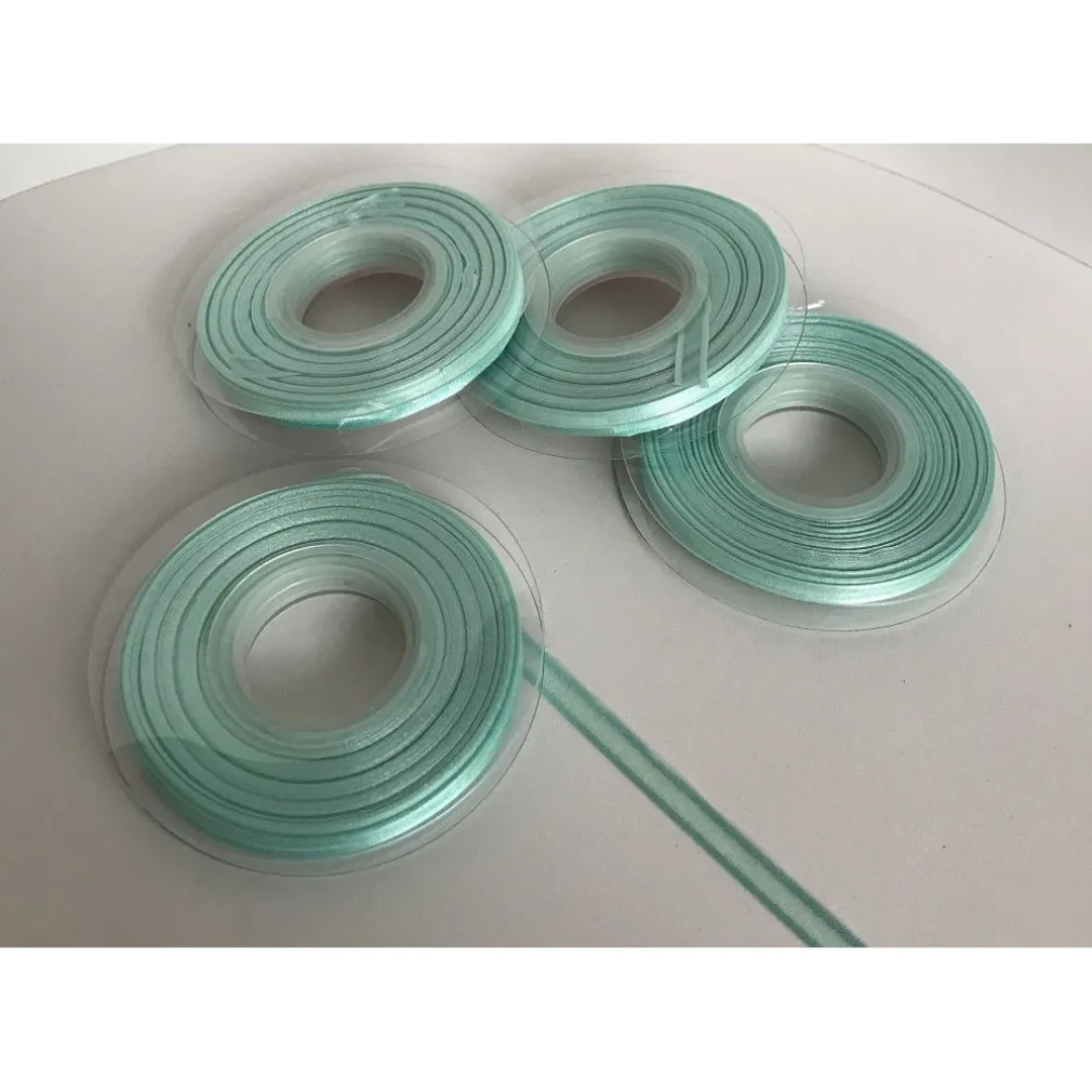 NASTRO ORGANZA DOPPIO RASO 6 MM ROTOLO BOBINA 23M DECORAZIONI FAI DA TE