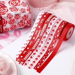 NASTRO SAN VALENTINO ASS. 1x270 CM 2 PEZZI MATRIMONIO ANNIVERSARIO DECORAZIONI REGALO