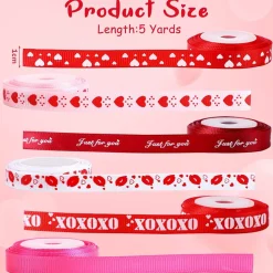 NASTRO SAN VALENTINO ASS. 1x270 CM 2 PEZZI MATRIMONIO ANNIVERSARIO DECORAZIONI REGALO