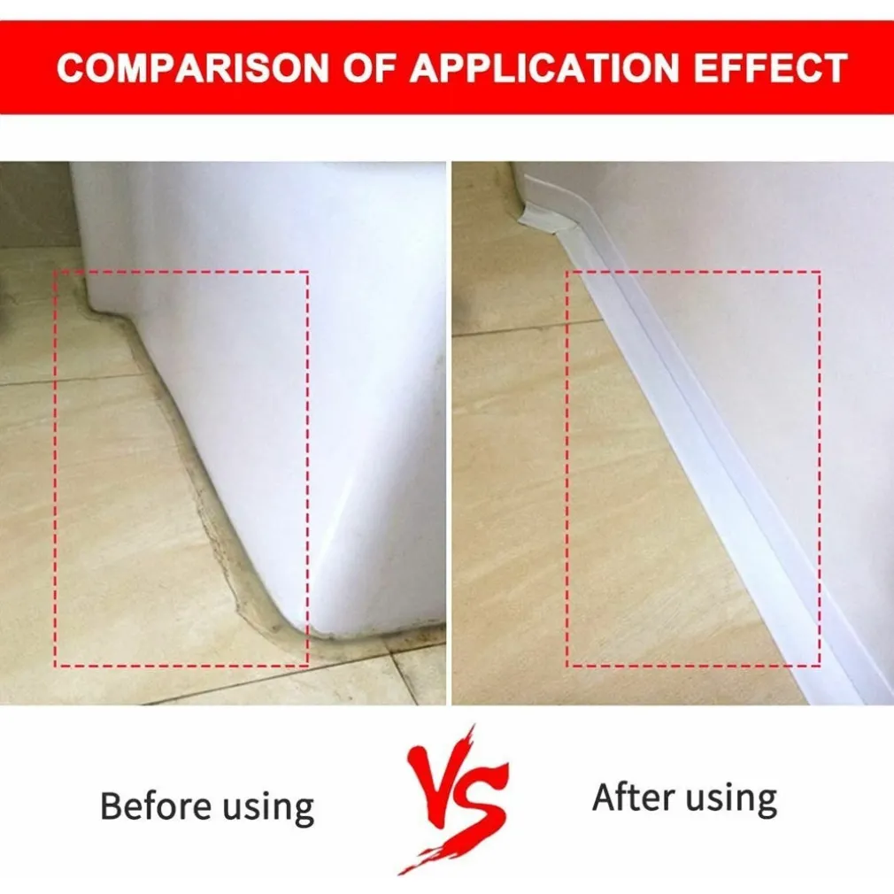 NASTRO SIGILLANTE PIEGHEVOLE IMPERMEABILE ANTIMUFFA PER BAGNO CUCINA 3.4 MT BIANCO