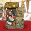 NATIVITA' IN RESINA SCENARIO CON FONTANA E LUCE CALDA 37CM DECORAZIONI NATALIZIE