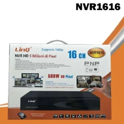 NVR 16CH CANALI REC&LIVE FULL HD 1080P WIFI H.264 H.265 SWITCH POE 5MPX NVR1616