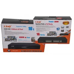 NVR 16CH CANALI REC&LIVE FULL HD 1080P WIFI H.264 H.265 SWITCH POE 5MPX NVR1616