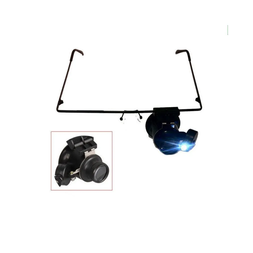 OCCHIALI OCCHIALINI MONOCOLO LENTE INGRANDIMENTO 20x X CON LUCE LED