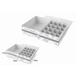 ORGANIZER ARMADIO 16 + 1 SCOMPARTI SCATOLA SALVASPAZIO 43X28X11CM FANTASIA 87325