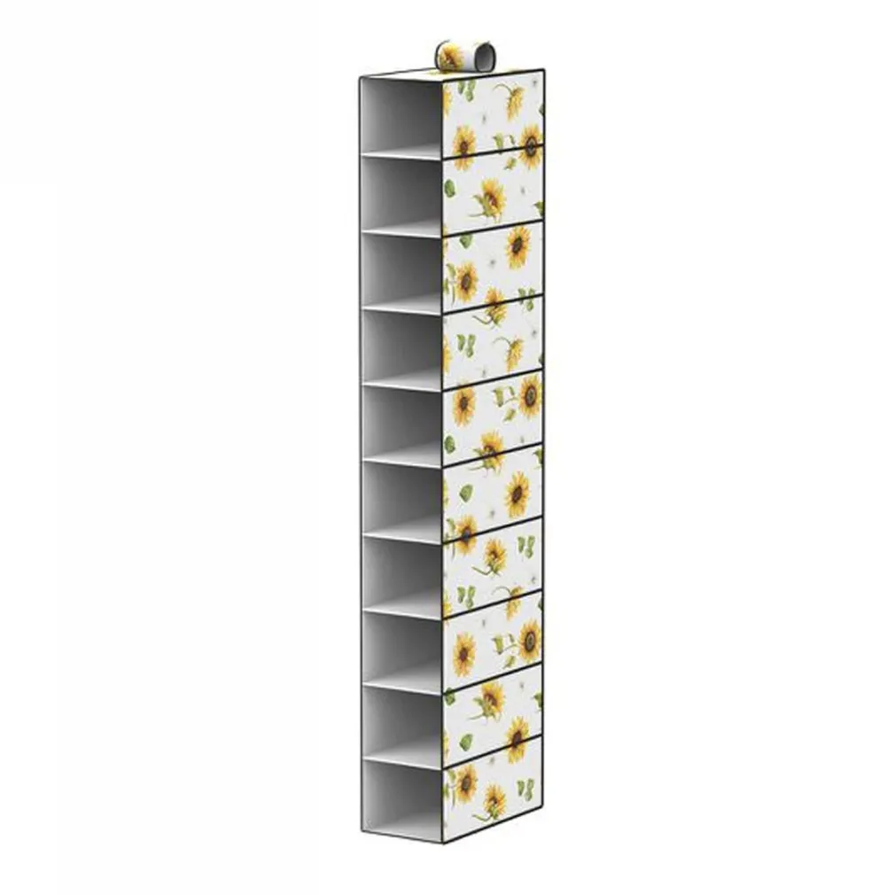 ORGANIZER ARMADIO 10 RIPIANI SCAFFALE PENSILE PORTA OGGETTI BORSE 15x30x120 CM