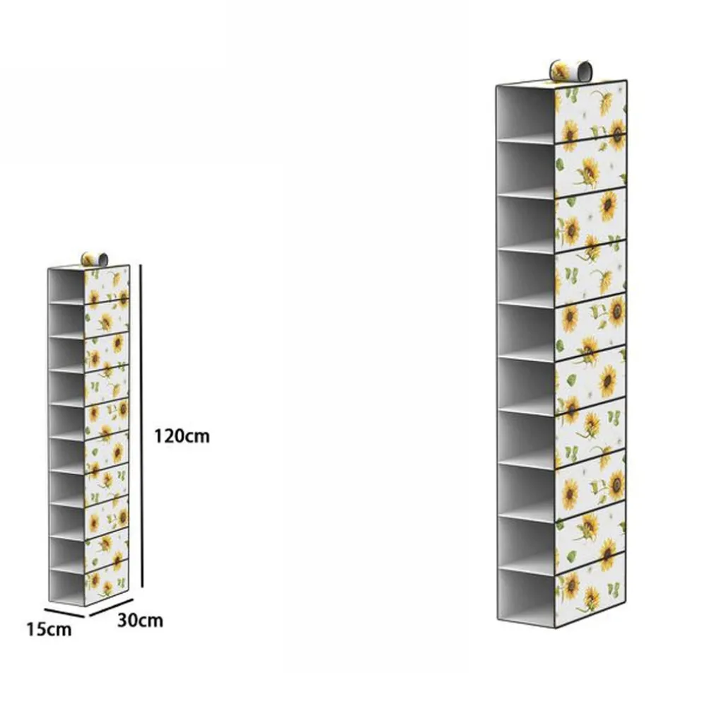 ORGANIZER ARMADIO 10 RIPIANI SCAFFALE PENSILE PORTA OGGETTI BORSE 15x30x120 CM