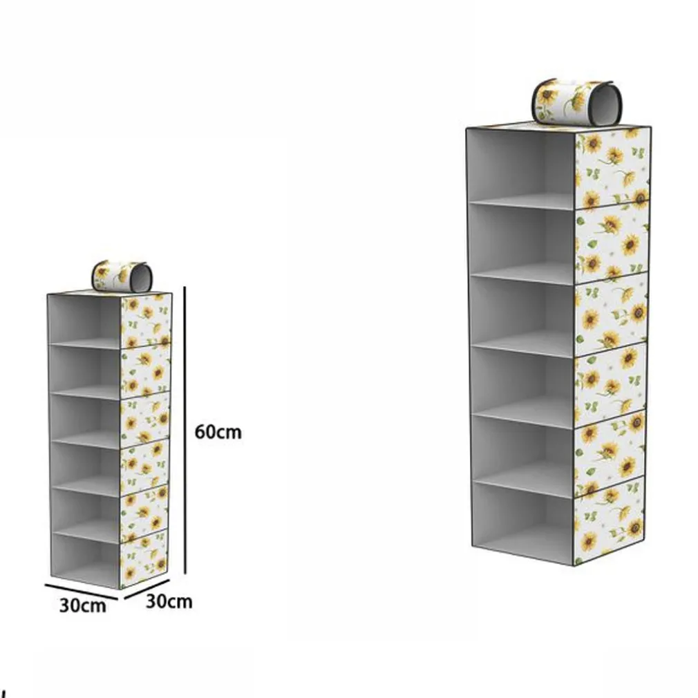 ORGANIZER ARMADIO 6 RIPIANI STRATI PENSILE PORTA OGGETTI SCAFFALE 30x30x60 CM