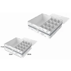 ORGANIZER ARMADIO 12+1 SCOMPARTI SCATOLA SALVASPAZIO 32X28X11 CM FANTASIA 87324