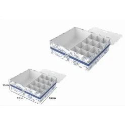 ORGANIZER ARMADIO 12+1 SCOMPARTI SCATOLA SALVASPAZIO 32X28X11 CM FANTASIA 87324