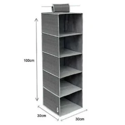 ORGANIZER ARMADIO PORTA TUTTO PENSILE TESSUTO SCARPE BORSE 5 PIANI 30X30X100CM