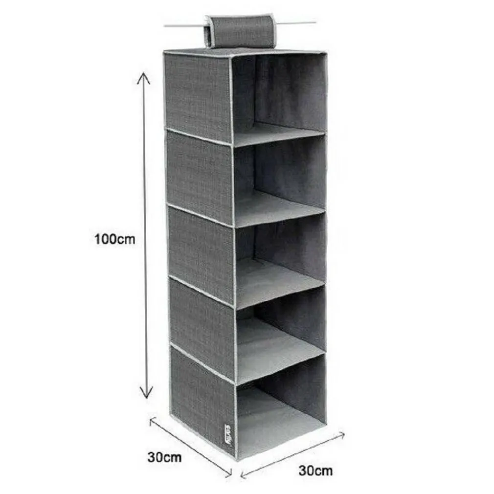 ORGANIZER ARMADIO PORTA TUTTO PENSILE TESSUTO SCARPE BORSE 5 PIANI 30X30X100CM