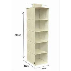 ORGANIZER ARMADIO PORTA TUTTO PENSILE TESSUTO SCARPE BORSE 5 PIANI 30X30X100CM